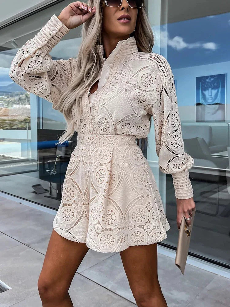Evelyn Lace Mini Dress
