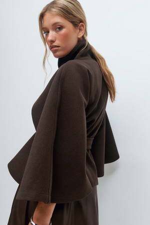 Sira Belted Cape Coat