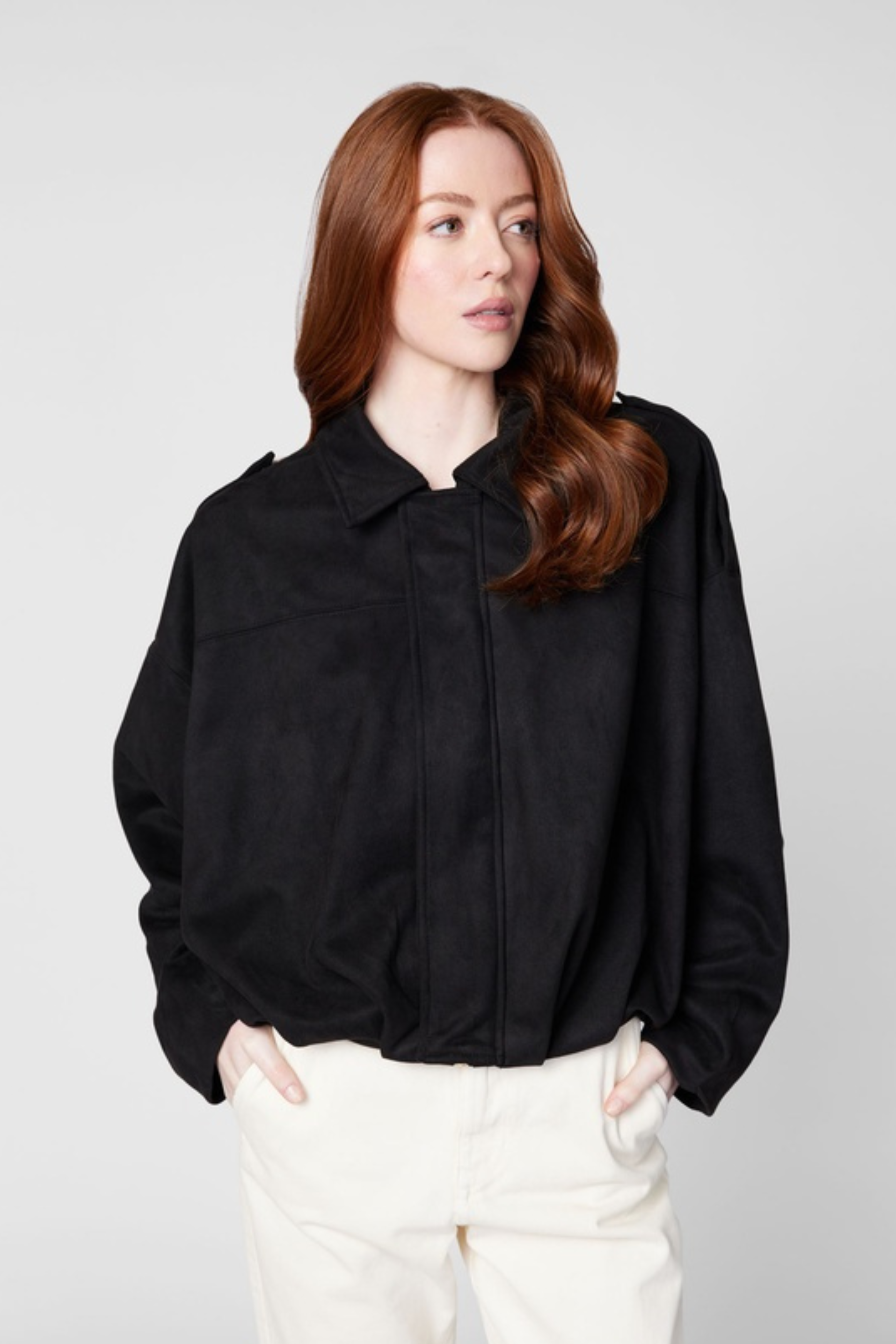 Tessa Suede Bomber Jacket