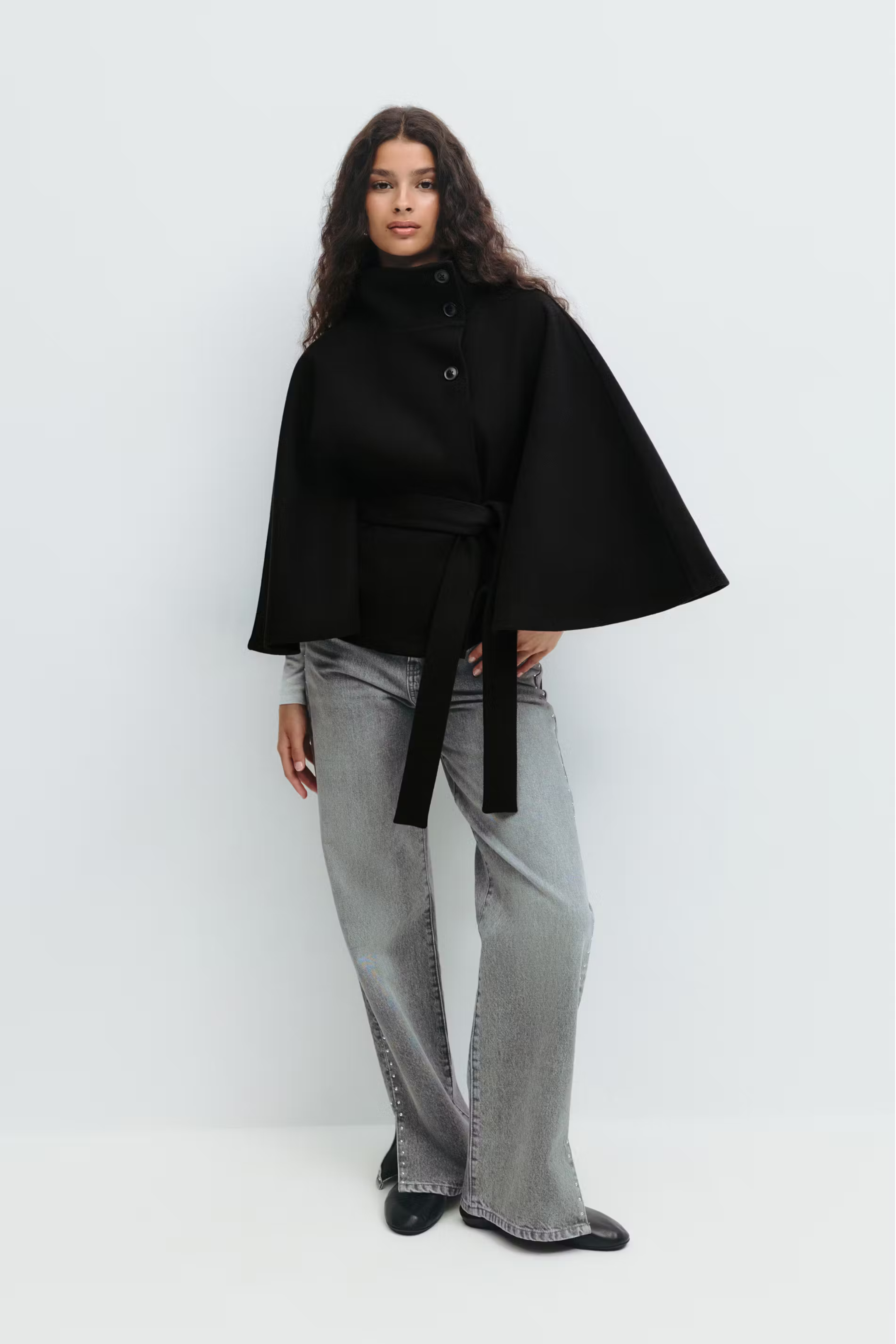 Sira Belted Cape Coat