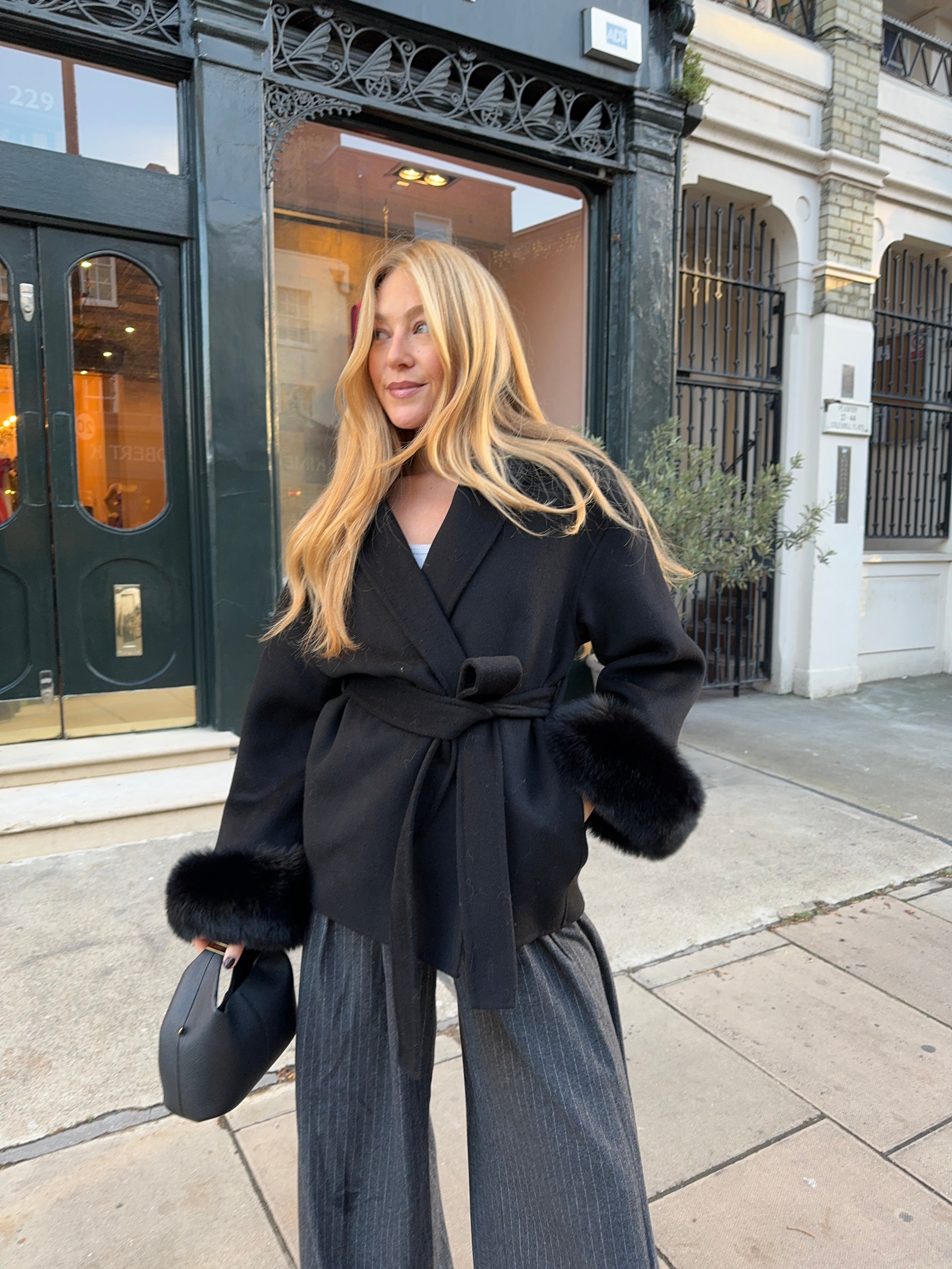 Black Elva Wool Coat