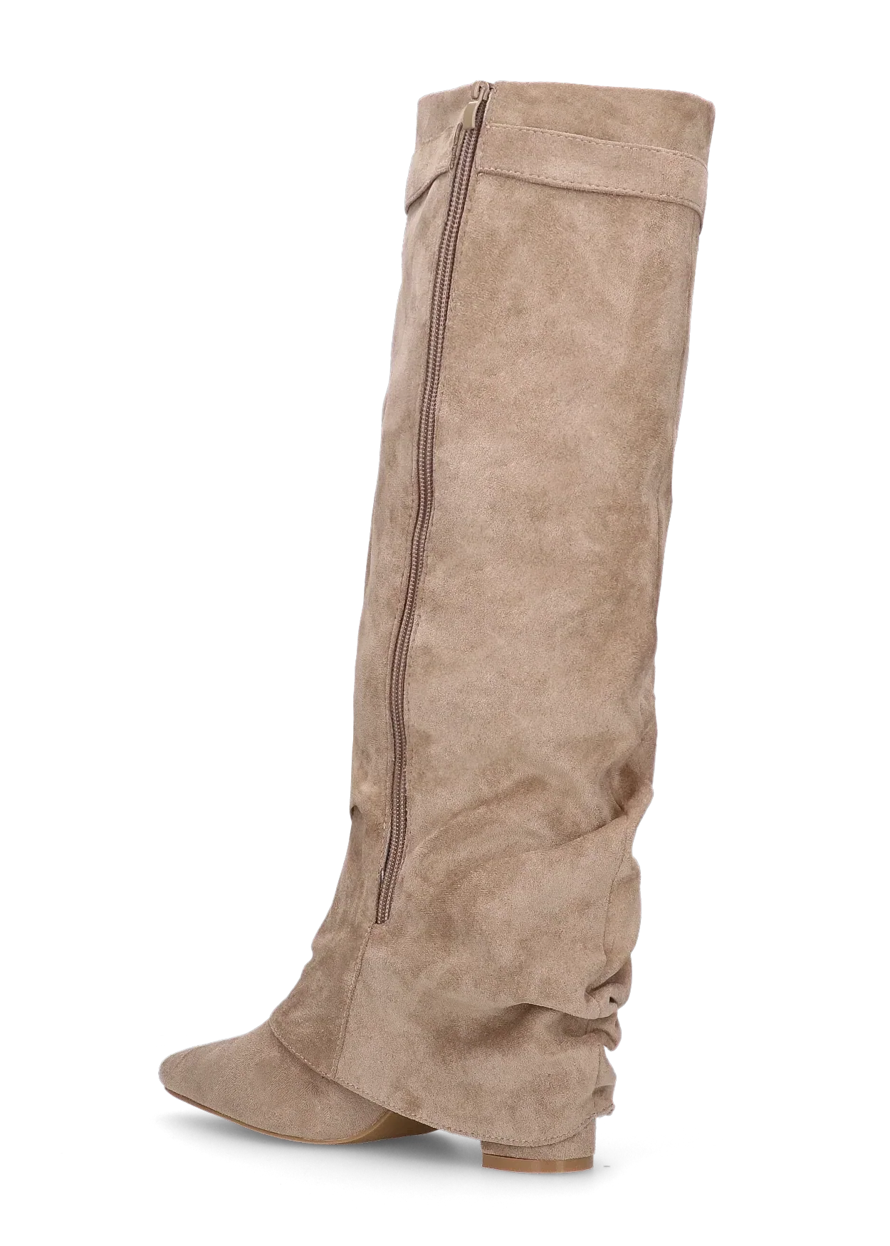 Hohe weiche Wildlederstiefel - Beige