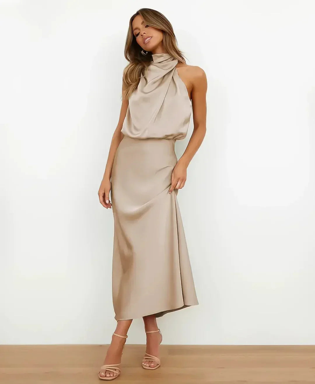 Serena High Waist Midi Dress