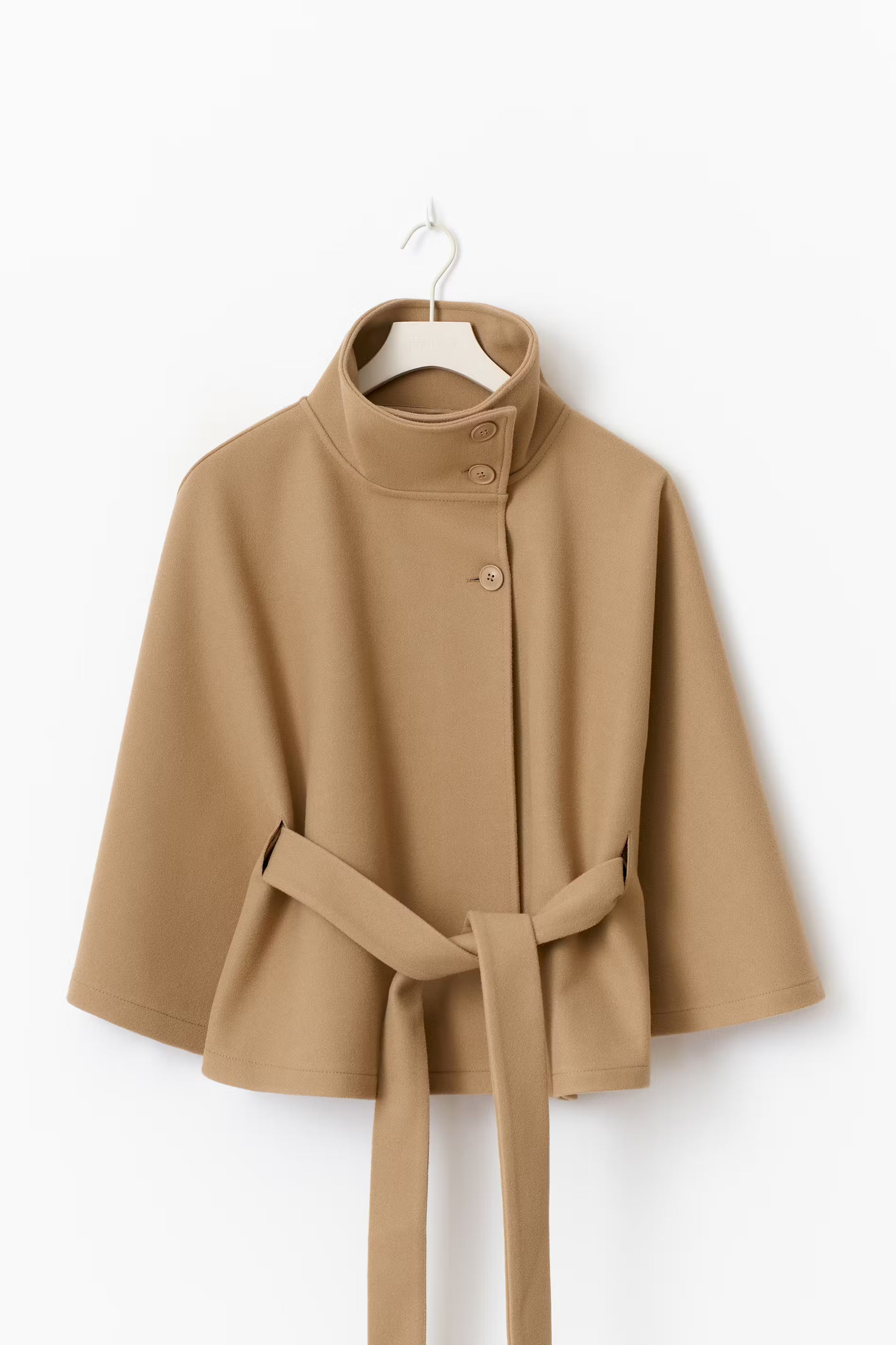Cream Belt Cape Jacket