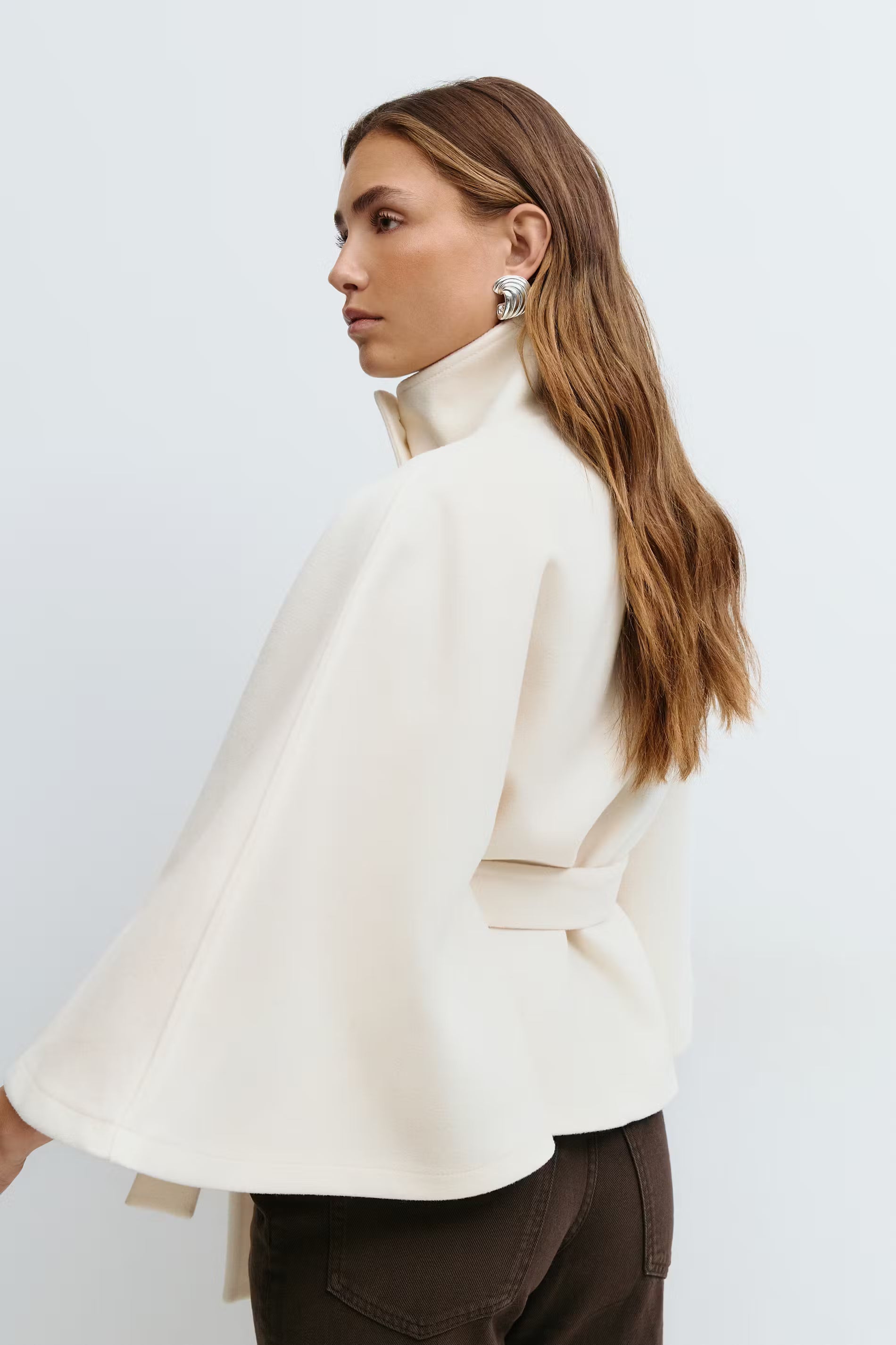 White Belt Cape Jacket