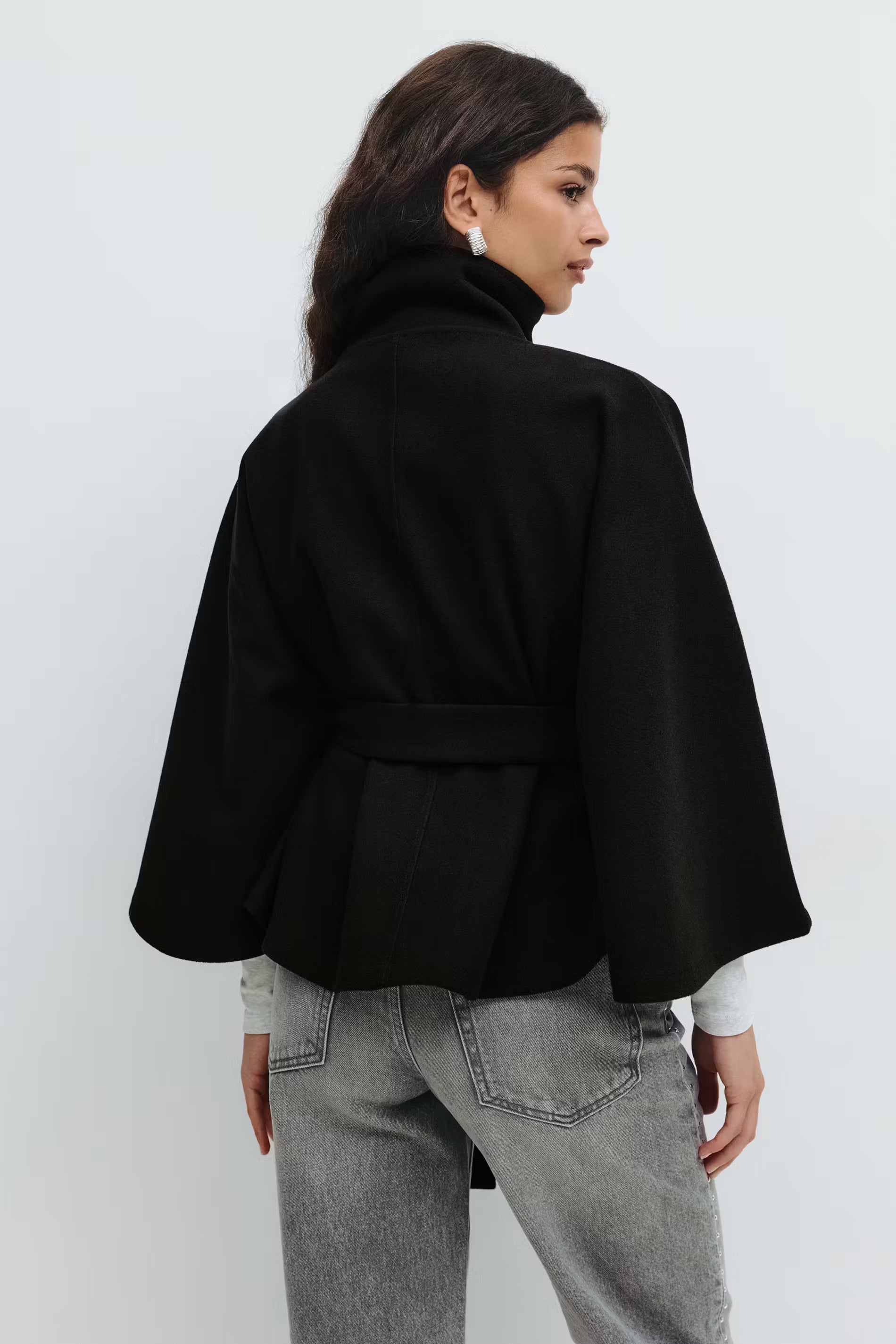 Black Belt Cape Jacket